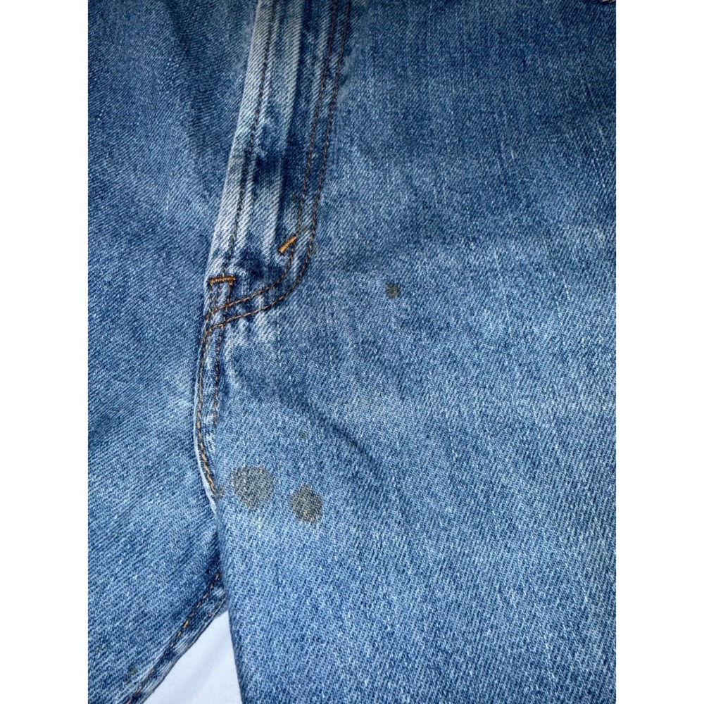 Levis 505 Regular Fit Mens Jeans 38x32 Medium Wash Blue Denim Straight Leg - Picture 10 of 10